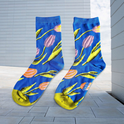 Holland sokken Women's socks - Tulips (blue) Size 36-41