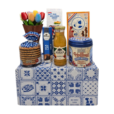 www.typisch-hollands-geschenkpakket.nl Typical Dutch delicacies package (Delft blue box)