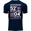 Holland fashion T-Shirt - Dunkelblau (Marine) Amsterdam - Topographie