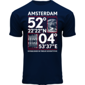 Holland fashion T-Shirt- Donkerblauw (Marine)  Amsterdam  - Topography