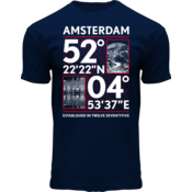 Holland fashion T-Shirt - Dunkelblau (Marine) Amsterdam - Topographie