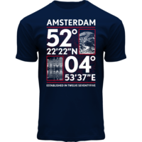 Holland fashion T-Shirt - Dark Blue (Navy) Amsterdam - Topography