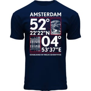 Holland fashion T-Shirt- Donkerblauw (Marine)  Amsterdam  - Topography