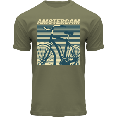 Holland fashion T-Shirt - Amsterdam Fahrradfoto - Armee -Retro