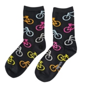 Typisch Hollands Women's socks - Bicycles - Black with neon-colored bicycles