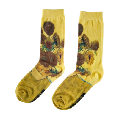 Typisch Hollands Damensocken mit Vincent van Gogh Sonnenblumen (flächendeckend)
