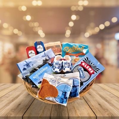 typisch-hollands-geschenkpakket Typisch Hollandse lekkernijen-mand