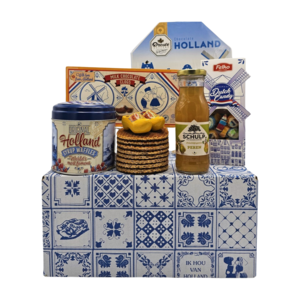 typisch-hollands-geschenkpakket Typical Dutch gift package (Delft blue box)