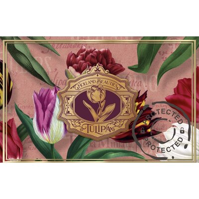 Matix Stroopwafels in a stylish tin with tulip decoration - foil, ribbon and matching card