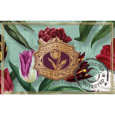 Typisch Hollands Stroopwafels in a stylish tin with tulip decoration - foil, ribbon and matching card