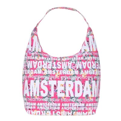 Robin Ruth Fashion Große Umhängetasche Bag Amsterdam - Rosa - Blumen