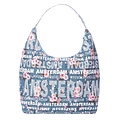 Robin Ruth Fashion Grote schoudertas Tas Amsterdam - Blauw-grijs - Bloemen