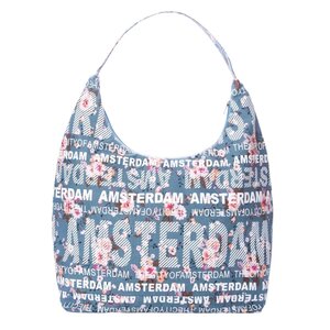Robin Ruth Fashion Große Umhängetasche Bag Amsterdam - Blaugrau - Blumen