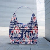 Robin Ruth Fashion Grote schoudertas Tas Amsterdam - Blauw - Bloemen