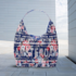 Robin Ruth Fashion Grote schoudertas Tas Amsterdam - Blauw - Bloemen