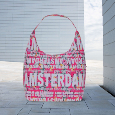Robin Ruth Fashion Grote schoudertas Tas Amsterdam - Roze - Bloemen