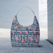 Robin Ruth Fashion Grote schoudertas Tas Amsterdam - Blauw-grijs - Bloemen