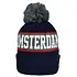 Typisch Hollands Korte Muts Amsterdam Blauw met Amsterdam patch