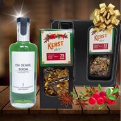 Typisch Hollands Weihnachtsgeschenkset Weihnachtslikör-Grüner & Weihnachtstee-Wintermischung