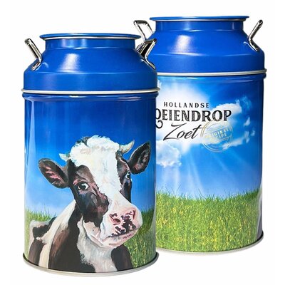 Typisch Hollands Melkbus (spaarpot) gevuld met zoete-koeiendrop.