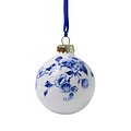 Heinen Delftware Delft blue decorated Christmas bauble - Blossom vine 5 cm
