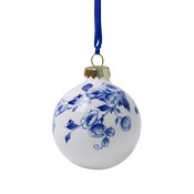 Heinen Delftware Delfter Blau verzierte Weihnachtskugel - Blütenranke cm