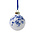 Heinen Delfts blauw Delft blue decorated Christmas bauble - Blossom tendril 5 cm
