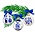 Typisch Hollands Set of 3 Delft blue decorated Christmas baubles 6cm
