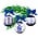 Matix Set van 3 Delfts blauw gedecoreerde kerstballen 6cm