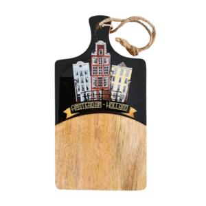 Typisch Hollands Cheese board Canal Houses black 25x13cm