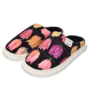 Robin Ruth Women's slippers - Black with Tulips size 40-41