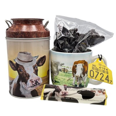 www.typisch-hollands-geschenkpakket.nl Gift package cows - Wiebe van der Zee (milk kiss) - Salt