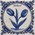 Typisch Hollands Servietten Delfter Blau mit Tulpen - Holland
