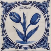 TTD Gifts Servietten Delfter Blau mit Tulpen - Holland