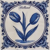 Typisch Hollands Servetten Delfts blauw met tulpen - Holland