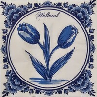 Typisch Hollands Servetten Delfts blauw met tulpen - Holland