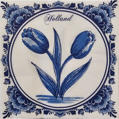 Typisch Hollands Servetten Delfts blauw met tulpen - Holland