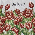 Typisch Hollands Holland-Servietten mit roten Tulpen