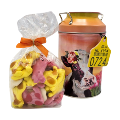 www.typisch-hollands-geschenkpakket.nl Geschenkpaket Kühe - Wiebe van der Zee (Milchkanne) - Obstkühe