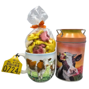 www.typisch-hollands-geschenkpakket.nl Geschenkpaket Kühe - Wiebe van der Zee (Milchkanne) - Obstkühe