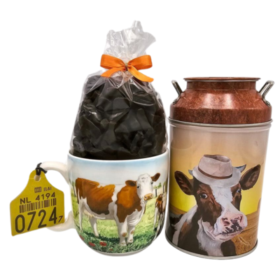 www.typisch-hollands-geschenkpakket.nl Gift package cows - Wiebe van der Zee (milk kiss) - Salt