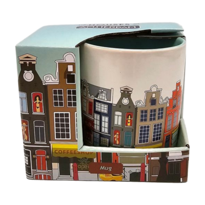 TTD Gifts Große Kaffee- und Teetasse in Geschenkbox – Canal Houses – Mehrfarbig