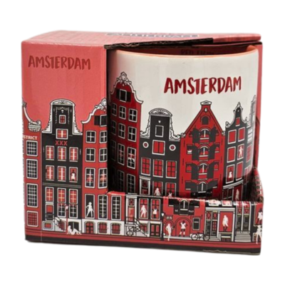 TTD Gifts Große Kaffee- und Teetasse in Geschenkbox – Rotlichtviertel Amsterdam