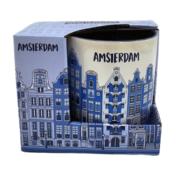 Typisch Hollands Grote koffie-theemok in geschenkdoos - Delftsblauw - Amsterdam