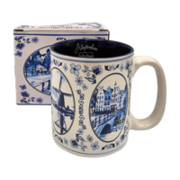 Typisch Hollands Große Kaffee- und Teetasse in Geschenkbox – Delfter Blau