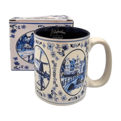 Typisch Hollands Large coffee-tea mug in gift box - Delft blue