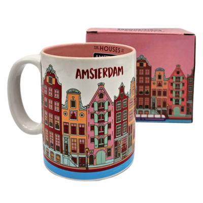TTD Gifts Grote koffie-theemok in geschenkdoos - Amsterdam - Pink-Fuchsia