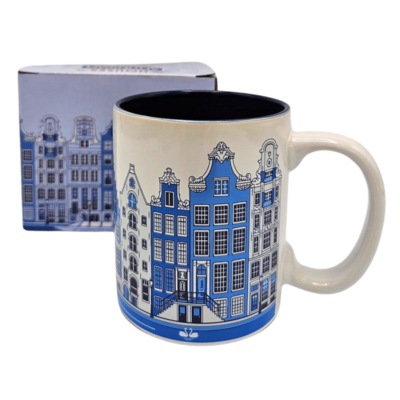 TTD Gifts Grote koffie-theemok in geschenkdoos - Delftsblauw - Amsterdam