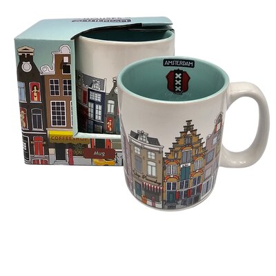 TTD Gifts Große Kaffee- und Teetasse in Geschenkbox – Canal Houses – Mehrfarbig
