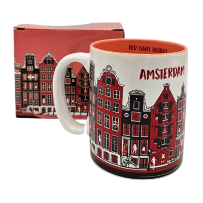 Typisch Hollands Grote koffie-theemok in geschenkdoos - Red light District Amsterdam